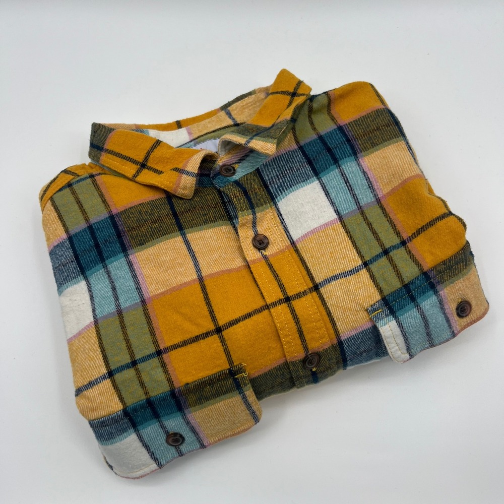 Old Navy Plaid Flannel‎ Shirt Long Sleeve Regular Fit Mens Size L